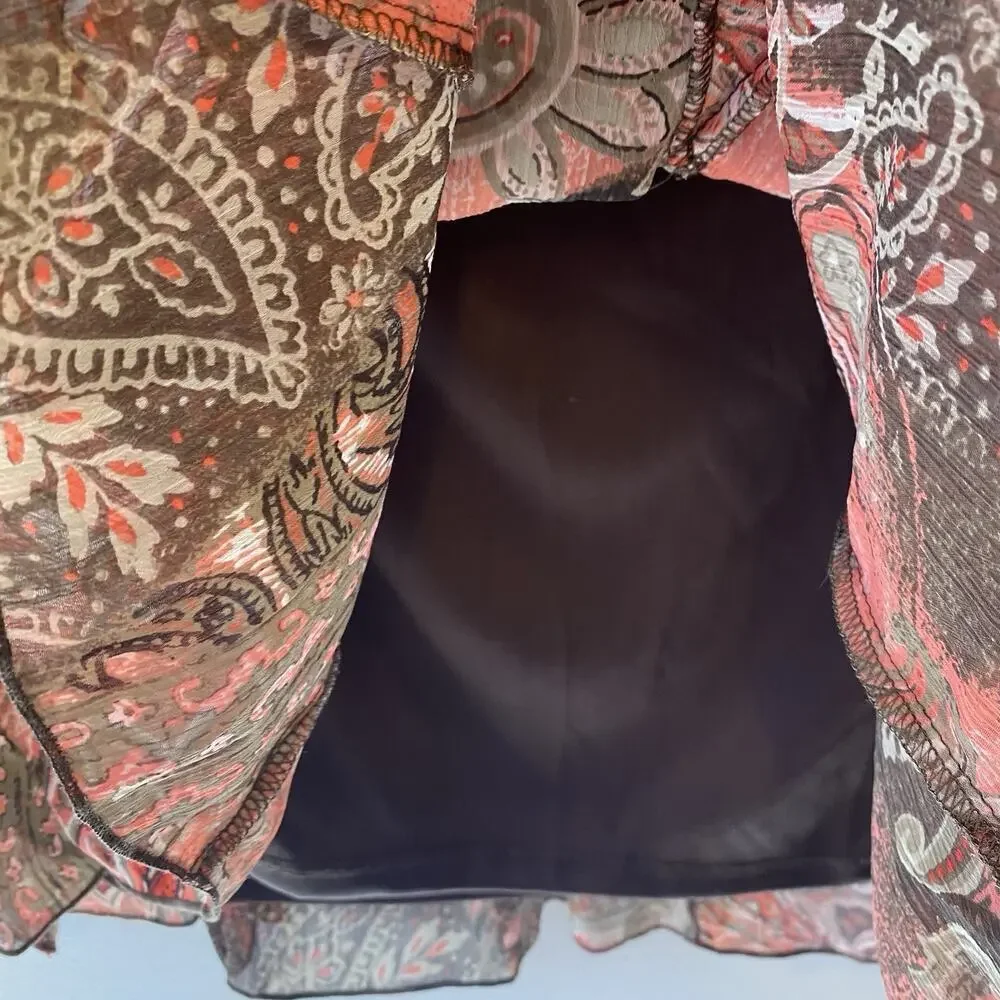 VTG Y2K Macy MidiSkirt PL Cottage Western Prairie Paisley Sheer Hippie Fairycore
